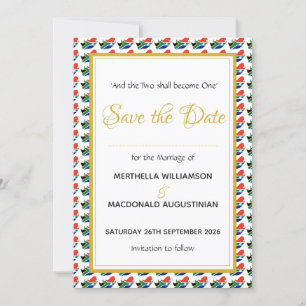 Save The Date AFRIQUE DU SUD Célébration de mariage coutumier ch