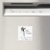 Save the Date - Afro-Amerikaanse bruid en bruidego Magneet (Insitu (Vaatwasser))