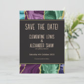 Save The Date Agate Aquarelle Paon (v1) (Debout devant)