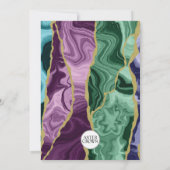 Save The Date Agate Aquarelle Paon (v1) (Dos)