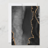 Save The Date Agate Black Gold Mariage de script moderne (Dos)