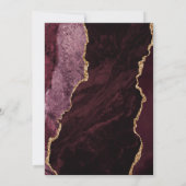 Save The Date Agate Burgundy Gold Wedding Enregistrer la date (Dos)
