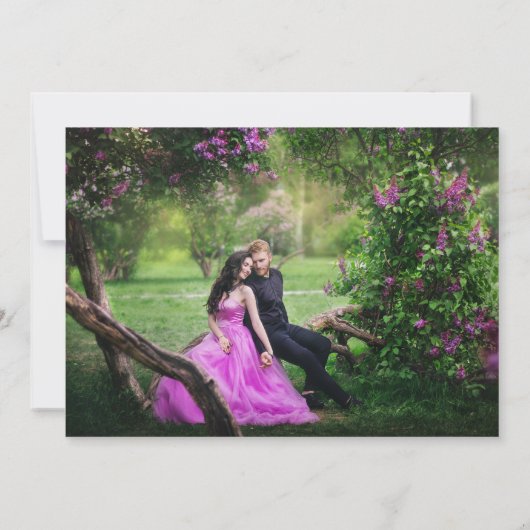 Save The Date Agate photo violet or foncé Enregistrer la date (Dos)