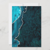 Save The Date Agate Turquoise Argent Moderne Écriture Mariage (Dos)