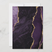 Save The Date Agate Violet Or Moderne Écriture Sombre Mariage (Dos)