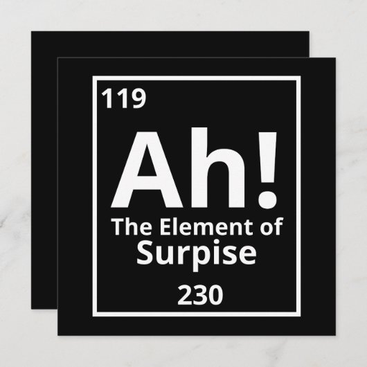 Save The Date ah l'élément surprenant drôle tableau périodique (Devant / Derrière)