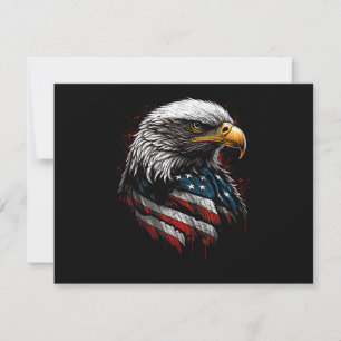 Save The Date Aigle Patriotique USA Drapeau Américain 4 Juillet
