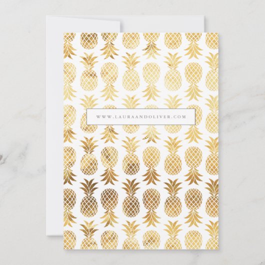 Save The Date Aiguille en faux or tropical enregistrer la date (Dos)