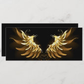 Save The Date Ailes d'Ange d'or sur arrière - plan noir (Devant / Derrière)