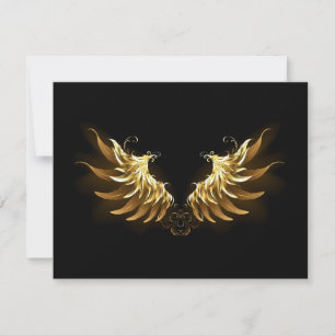 Save The Date Ailes d'Ange d'or sur arrière - plan noir