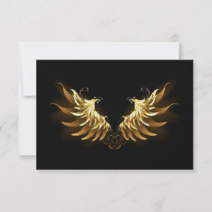 Save The Date Ailes d'Ange d'or sur arrière - plan noir