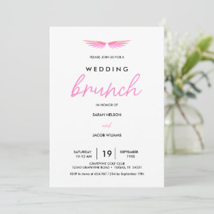 Save The Date Ailes roses, brunch blanc après le mariage