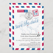 Save The Date Airmail Heart Royaume-Uni et Australie Enregistrer (Devant / Derrière)