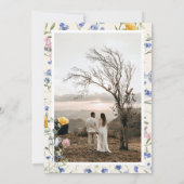 Save The Date Ajouter Image & Aquarelle Fleurs des champs Prairi (Dos)