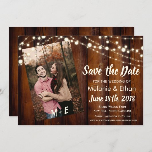 Save The Date AJOUTER LA PHOTO - Mariage Enregistrer La Date Inv (Devant / Derrière)