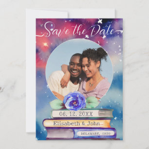 Save The Date Ajouter Photo Books & Rose Pastel Watercolor Maria