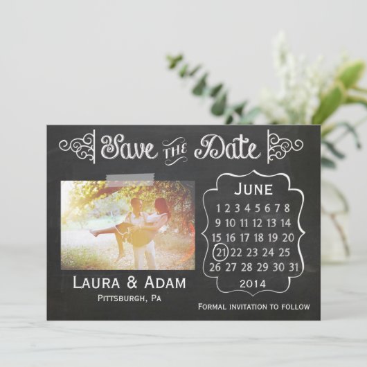 Save The Date Ajouter votre propre tableau de bord photo Enregis (Debout devant)