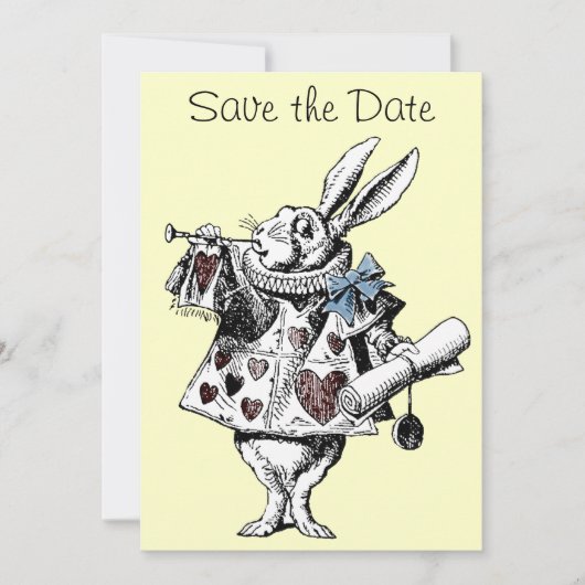 Save The Date Alice au pays des merveilles Lapin Enregistrer la  (Devant)