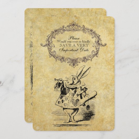 Save The Date Alice au pays des merveilles sur Mariage papier vi (Devant / Derrière)
