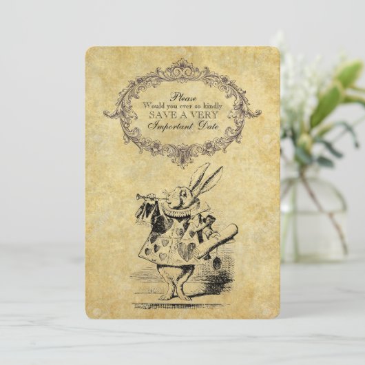 Save The Date Alice au pays des merveilles sur Mariage papier vi (Debout devant)