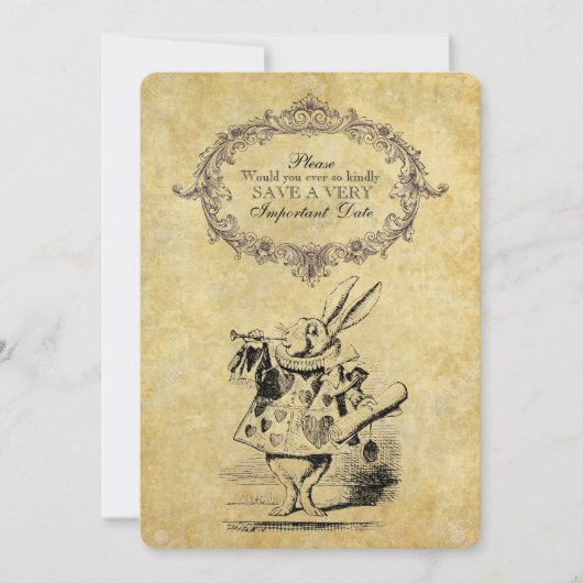 Save The Date Alice au pays des merveilles sur Mariage papier vi (Devant)