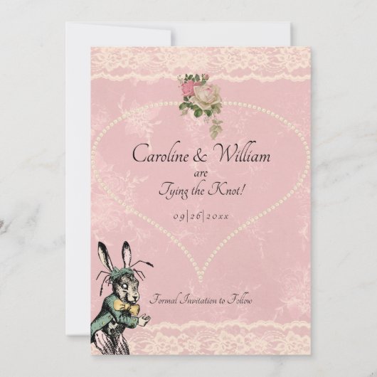 Save The Date Alice au pays des merveilles Très important Mariag (Dos)