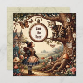 Save The Date Alice & Cheshire Chat : Whimsical Wonderland Imagi (Devant / Derrière)