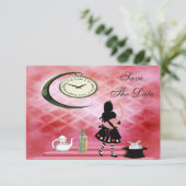 Save The Date Alice & Flamant rose rose Baby shower Enregistrer  (Debout devant)