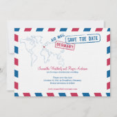 Save The Date Allemagne Air Mail Mariage Enregistrer La Date (Devant)