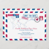Save The Date Allemagne Air Mail Mariage Enregistrer La Date (Devant / Derrière)