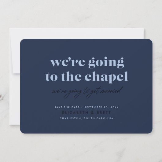 Save The Date Aller à la chapelle Enregistrer la date (Marine) (Devant)