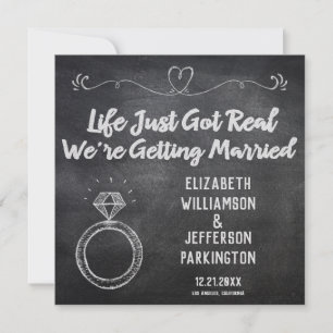 Save The Date Alliance de mariage tableau noir moderne