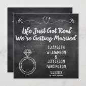 Save The Date Alliance de mariage Tableau noir moderne (Devant / Derrière)