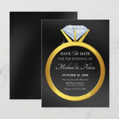 Save The Date Alliance moderne simple diamant  (Devant / Derrière)
