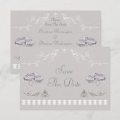 Save The Date Alliances de mariage et cœurs scintillants pour vo (Devant / Derrière)