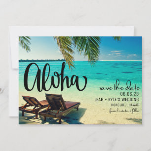Save The Date Aloha Hawaii Beach Wedding Enregistrer la date