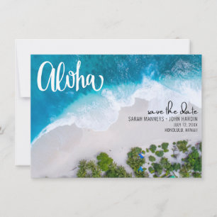 Save The Date Aloha Hawaii Beach Wedding Photo Sauvez La Date