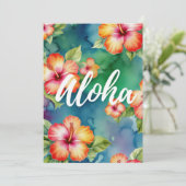 Save The Date Aloha Hibiscus Aquarelle tropicale Mariage floral (Debout devant)