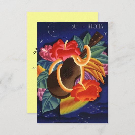 Save The Date Aloha Sauvez la date Tropical Night Hawaiian Hawai (Devant / Derrière)