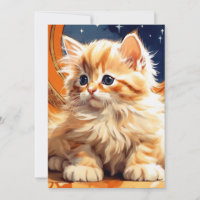 Alphonse Mucha Art Nouveau Chat orange