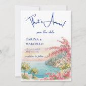 Save The Date Amalfi Coast Amore Italy Sunset Glow Wedding (Devant)