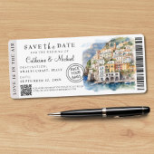 Save The Date Amalfi Coast Italie Boarding Pass Destination
