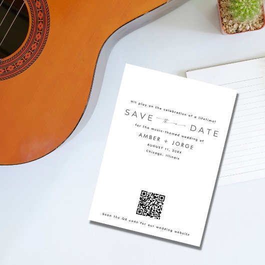 Save The Date Amateurs de musique QR Code Photo Mariage Enregist