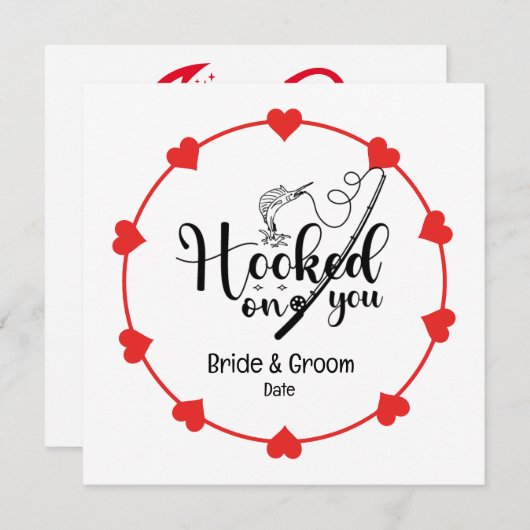 Save The Date Amateurs de pêche Hook sur vous Mariage (Devant / Derrière)