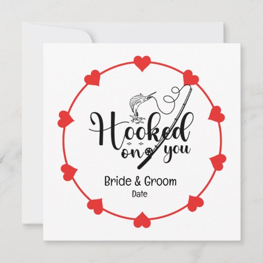 Save The Date Amateurs de pêche Hook sur vous Mariage (Devant)