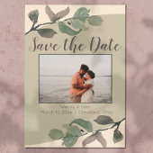 Save The Date Ambiance romantique Feuilles mariage Enregistrer l