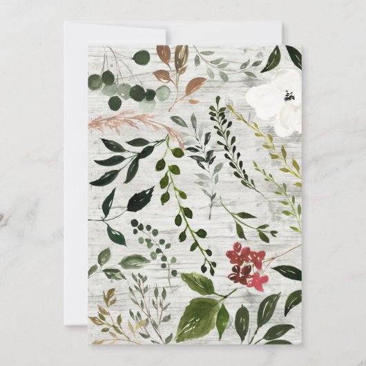 Save The Date Ambiance rustique fleurie couronne mariage (Dos)