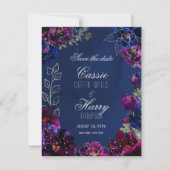 Save The Date Amethyst Sapphire Navy Jewel Tone Photo (Devant)