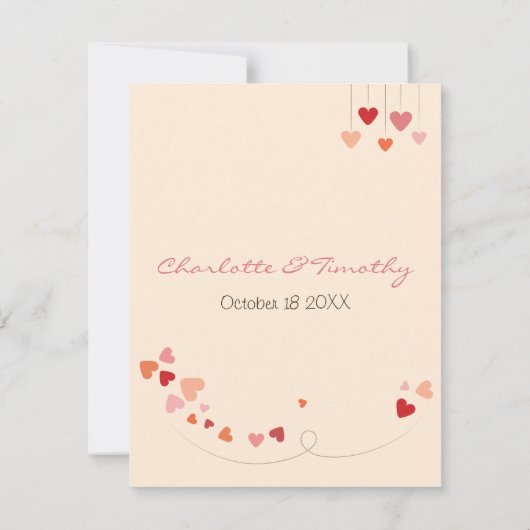 Save The Date Amour Arbre Coeurs Mariage Enregistrer la date (Dos)