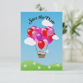 Save The Date Amour coeur chaud ballon d'air mariage Enregistrer (Debout devant)